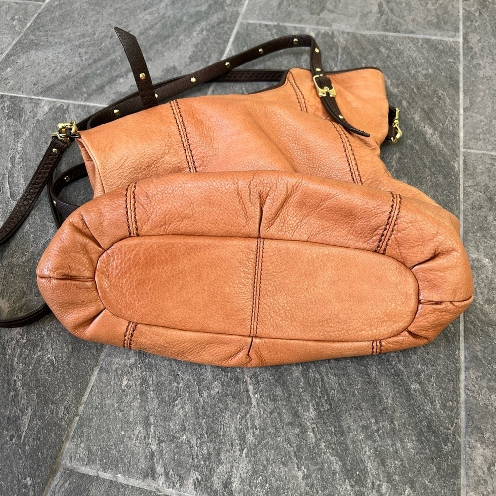 The Sak Tan Brown Leather Hobo Crossbody Shoulder Bag Bohemian Hippie - Picture 8 of 16